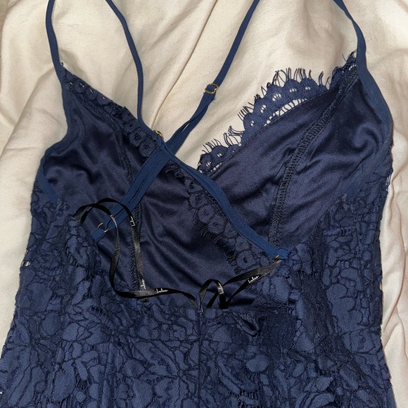 Flirting with Desire Navy Blue Lace Bodycon Dress - Picture 6 of 12